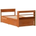 Estructura de cama sin colchón madera maciza marrón 90x190 cm