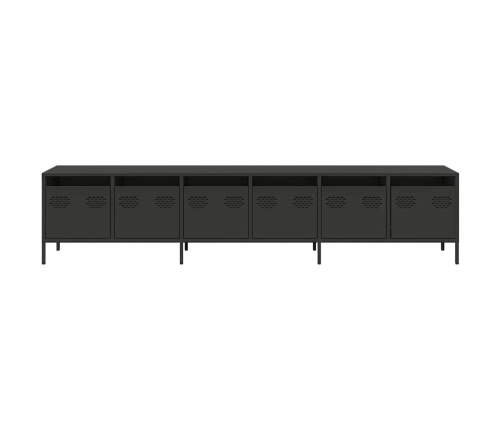 Mueble para TV acero laminado en frío negro 202x39x43,5 cm