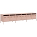 Mueble para TV acero laminado en frío rosa 202x39x43,5 cm