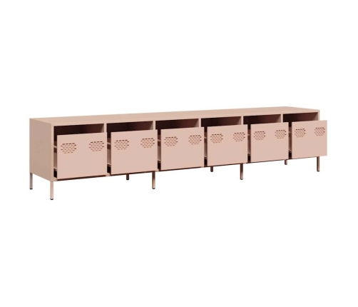 Mueble para TV acero laminado en frío rosa 202x39x43,5 cm