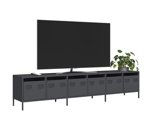 Mueble de TV acero laminado en frío antracita 202x39x43,5 cm