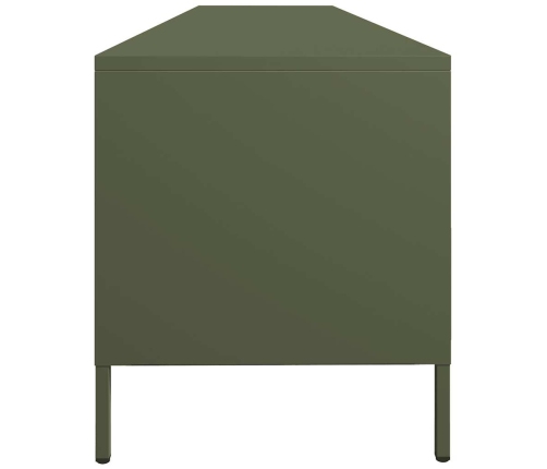 Mueble TV acero laminado en frío verde oliva 202x39x43,5 cm