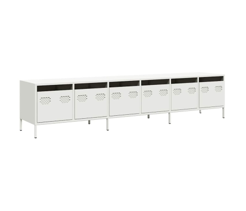 Mueble para TV acero laminado en frío blanco 202x39x43,5 cm