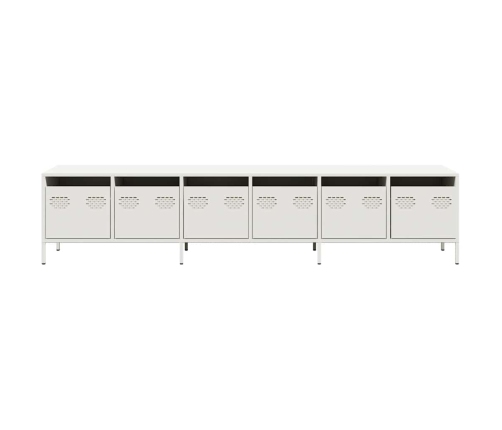 Mueble para TV acero laminado en frío blanco 202x39x43,5 cm