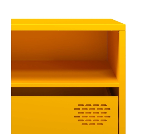 Mueble TV acero laminado en frío amarillo mostaza 202x39x43,5cm