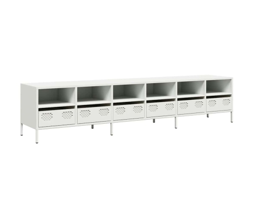 Mueble para TV acero laminado en frío blanco 202x39x43,5 cm