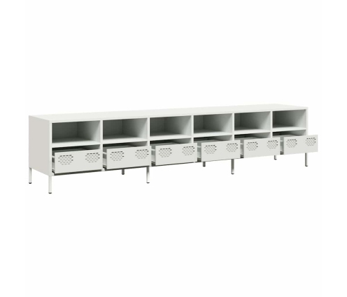 Mueble para TV acero laminado en frío blanco 202x39x43,5 cm