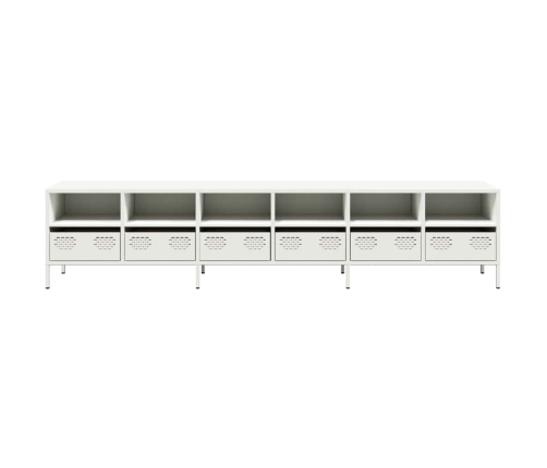 Mueble para TV acero laminado en frío blanco 202x39x43,5 cm