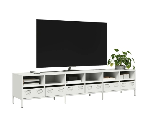 Mueble para TV acero laminado en frío blanco 202x39x43,5 cm