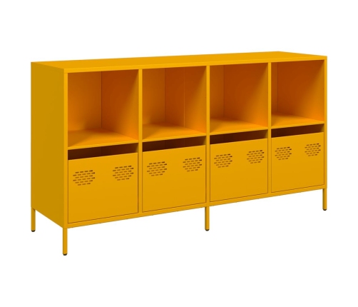 Aparador acero laminado en frío amarillo mostaza 135x39x73,5 cm