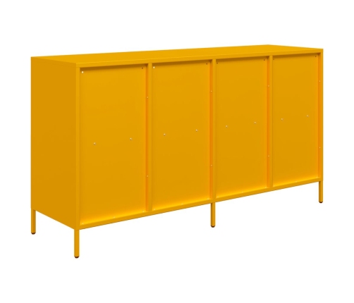 Aparador acero laminado en frío amarillo mostaza 135x39x73,5 cm