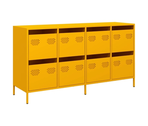 Aparador acero laminado en frío amarillo mostaza 135x39x73,5 cm