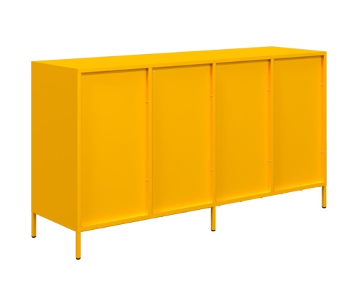 Aparador acero laminado en frío amarillo mostaza 135x39x73,5 cm