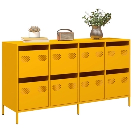 Aparador acero laminado en frío amarillo mostaza 135x39x73,5 cm