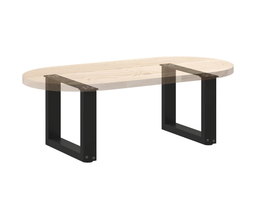 Patas de mesa de centro forma U 2uds acero negro 40x(30-31) cm