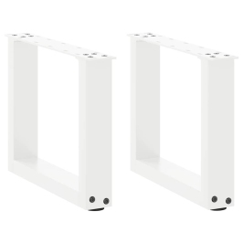 Patas de mesa de centro forma U 2uds acero blanco 40x(30-31) cm