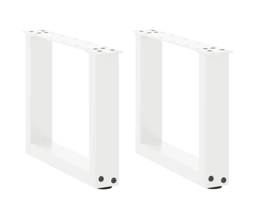 Patas de mesa de centro forma U 2uds acero blanco 40x(30-31) cm