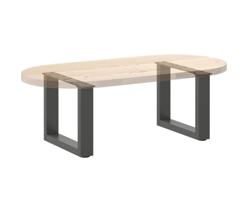 Patas de mesa centro forma U 2uds acero antracita 40x(30-31) cm