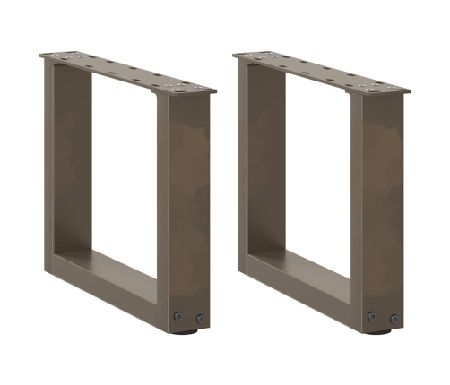 Patas de mesa centro forma U 2uds acero natural 40x(30-31) cm