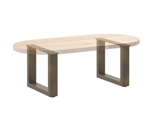 Patas de mesa centro forma U 2uds acero natural 40x(30-31) cm