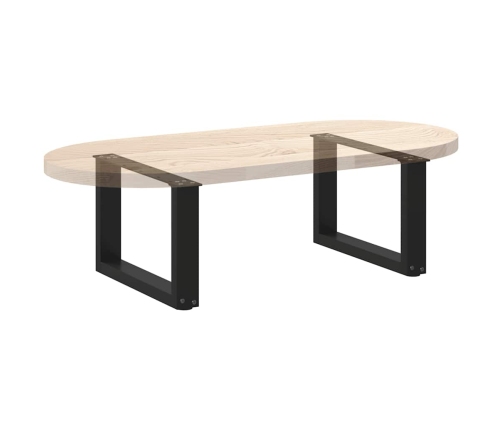 Patas de mesa de centro forma U 2uds acero negro 50x(30-31) cm