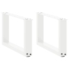 Patas de mesa de centro forma U 2uds acero blanco 50x(30-31) cm