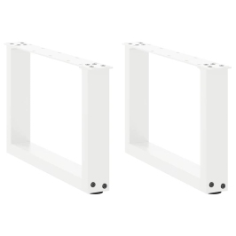 Patas de mesa de centro forma U 2uds acero blanco 50x(30-31) cm