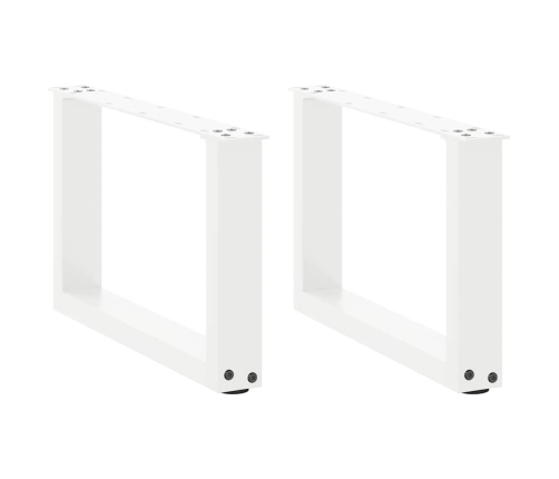 Patas de mesa de centro forma U 2uds acero blanco 50x(30-31) cm