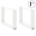 Patas de mesa de centro forma U 2uds acero blanco 50x(30-31) cm