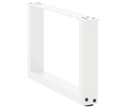 Patas de mesa de centro forma U 2uds acero blanco 50x(30-31) cm