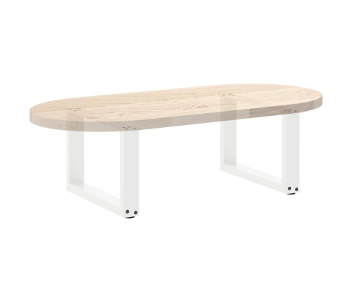 Patas de mesa de centro forma U 2uds acero blanco 50x(30-31) cm