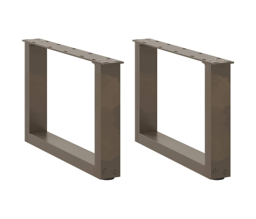 Patas de mesa centro forma U 2uds acero natural 50x(30-31) cm