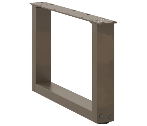 Patas de mesa centro forma U 2uds acero natural 50x(30-31) cm
