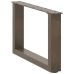 Patas de mesa centro forma U 2uds acero natural 50x(30-31) cm