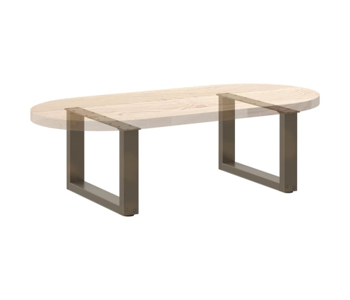 Patas de mesa centro forma U 2uds acero natural 50x(30-31) cm