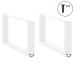 Patas de mesa de centro forma U 2uds acero blanco 60x(30-31) cm