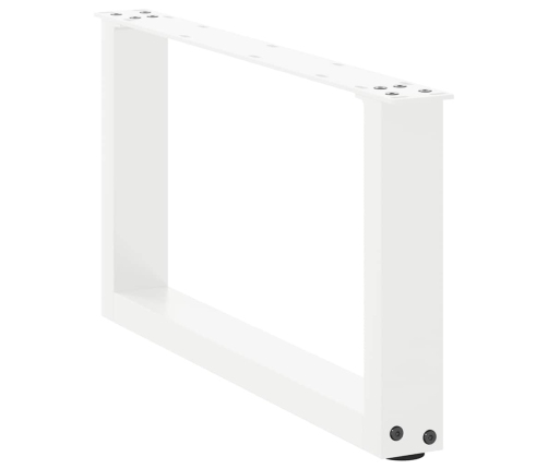 Patas de mesa de centro forma U 2uds acero blanco 60x(30-31) cm