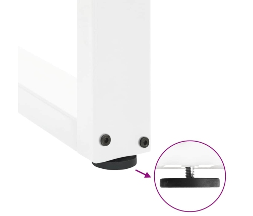Patas de mesa de centro forma U 2uds acero blanco 60x(30-31) cm