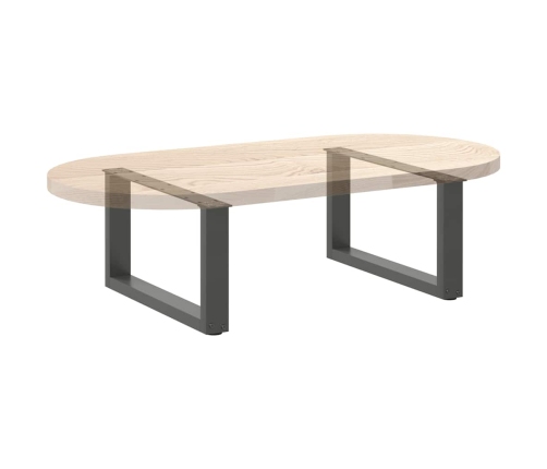 Patas de mesa centro forma U 2uds acero antracita 60x(30-31) cm