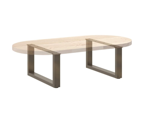 Patas de mesa centro forma U 2uds acero natural 60x(30-31) cm