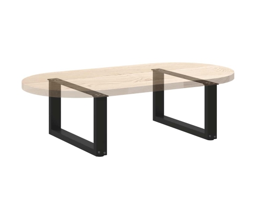 Patas de mesa de centro forma U 2uds acero negro 70x(30-31) cm