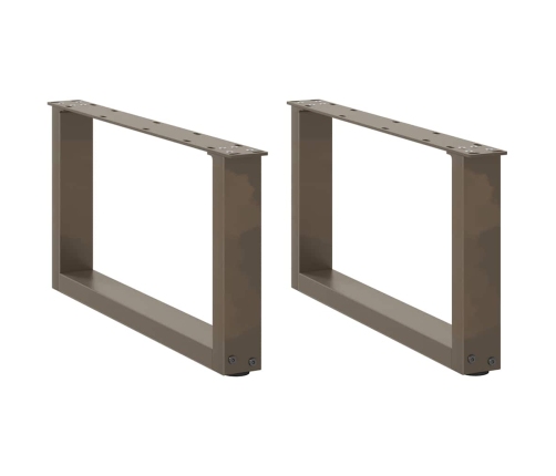Patas de mesa centro forma U 2uds acero natural 70x(30-31) cm