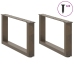 Patas de mesa centro forma U 2uds acero natural 70x(30-31) cm
