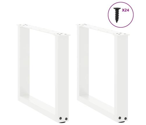 Patas de mesa de centro forma U 2uds acero blanco 50x(42-43) cm