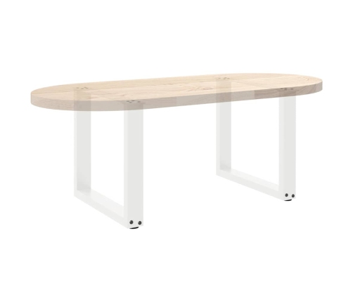 Patas de mesa de centro forma U 2uds acero blanco 50x(42-43) cm