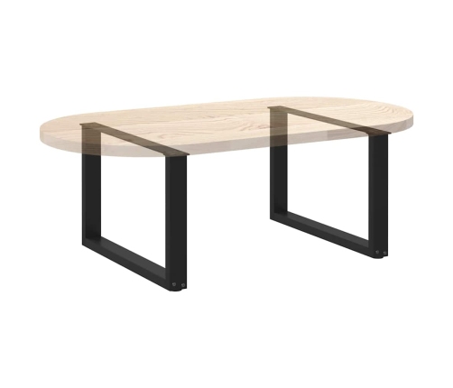 Patas de mesa de centro forma U 2uds acero negro 70x(42-43) cm