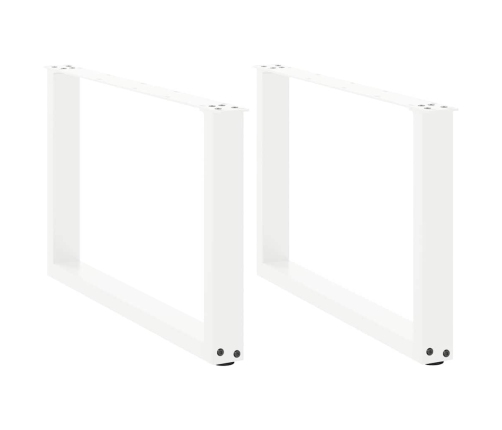 Patas de mesa de centro forma U 2uds acero blanco 70x(42-43) cm