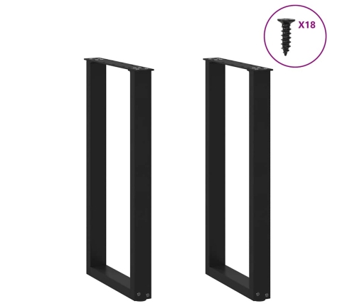 Patas de mesa de centro forma U 2uds acero negro 28x(72-73) cm