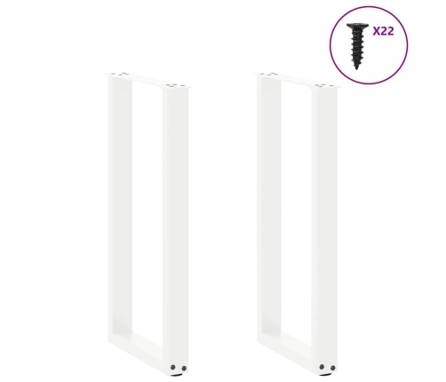 Patas de mesa de centro forma U 2uds acero blanco 38x(72-73) cm