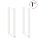 Patas de mesa de centro forma U 2uds acero blanco 38x(72-73) cm